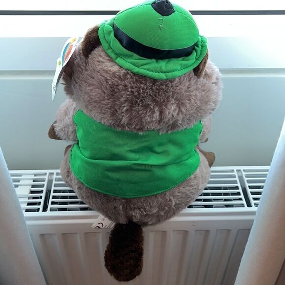 Julio The 12” tall green brown soft Stuffed children’s toy Auchan Beaver Animal - Picture 3 of 4